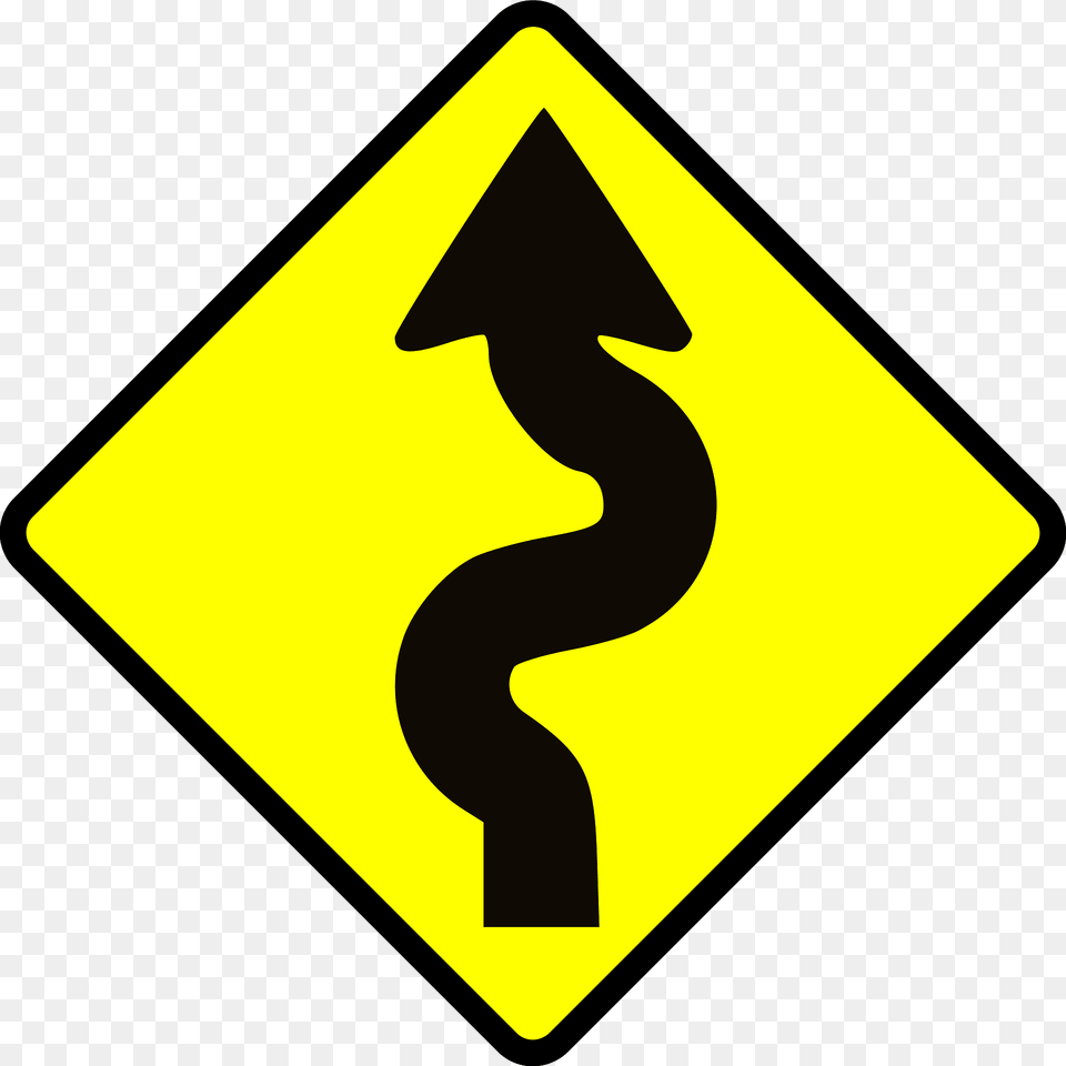 Winding Clipart, Sign, Symbol, Road Sign, Blackboard Png