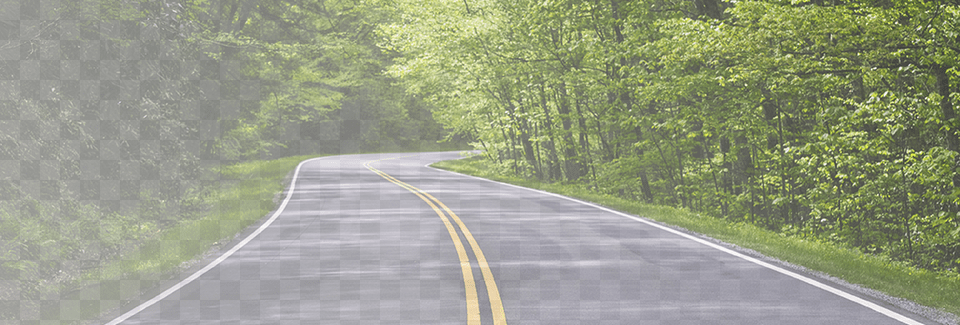 Winding Road Banner Road With Trees On Both, Freeway, Highway, Tarmac Free Png Download