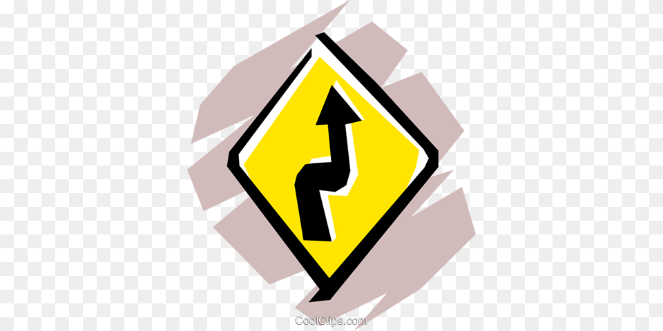 Winding Road Clip Art Transparent, Sign, Symbol, Road Sign Free Png Download