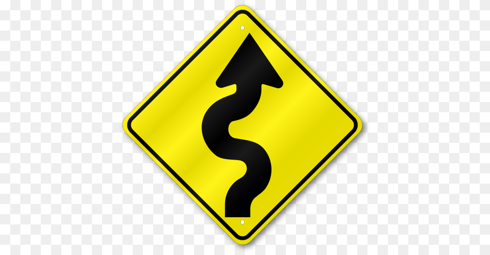 Winding Road Right Sign, Symbol, Road Sign Png Image
