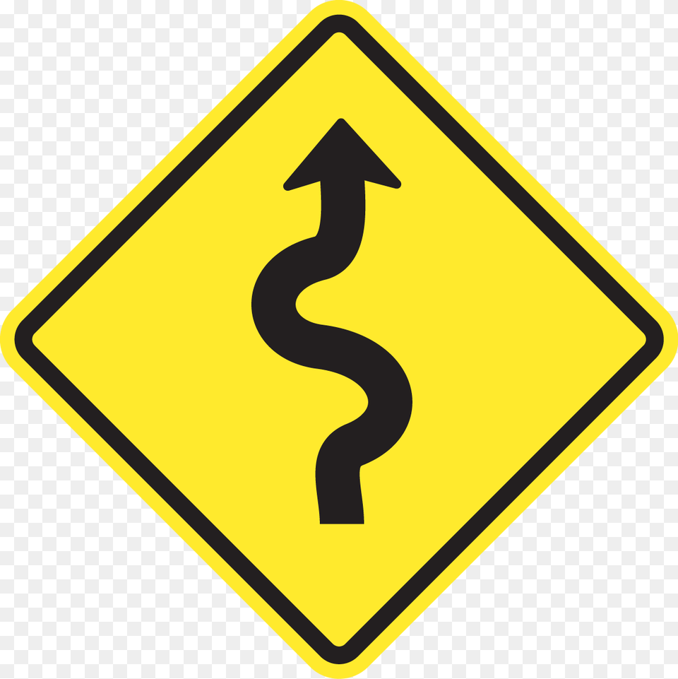 Winding Road Sign Clipart Winding Road Sign, Symbol, Road Sign Png