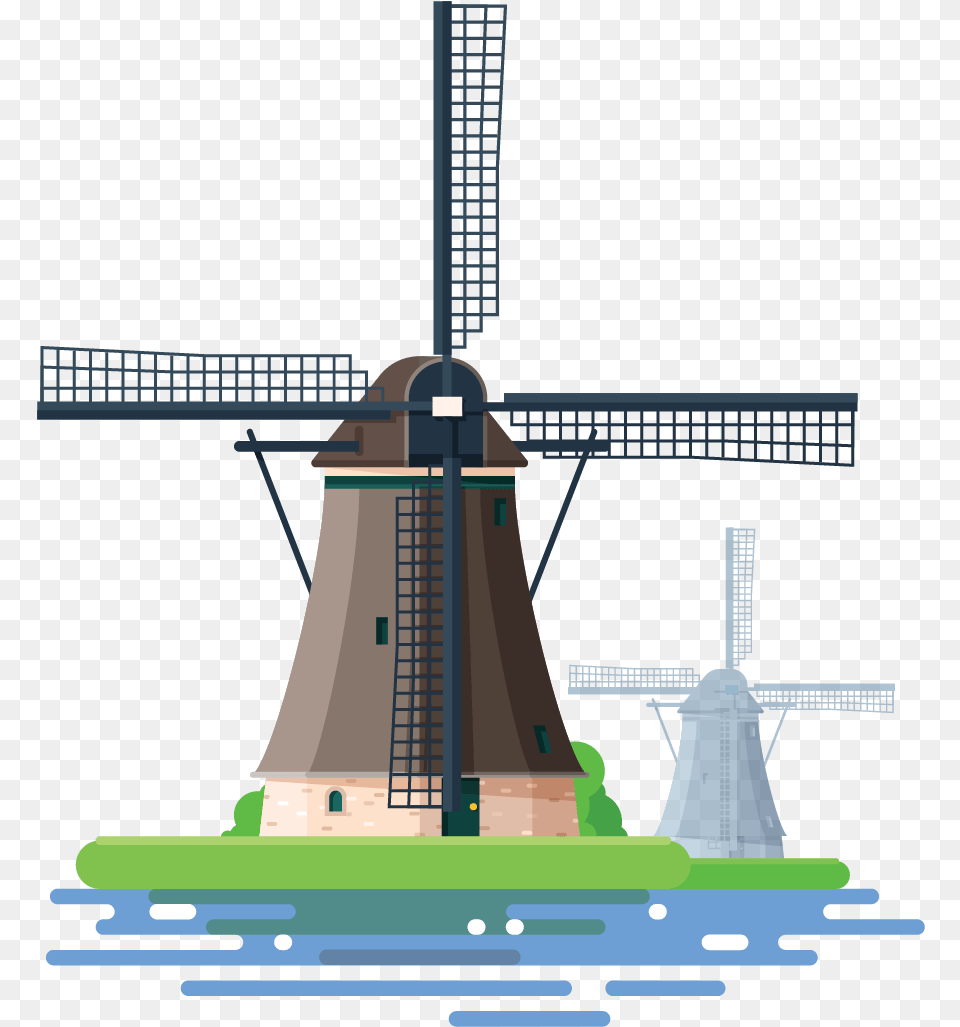 Windmill, Engine, Machine, Motor, Outdoors Png Image