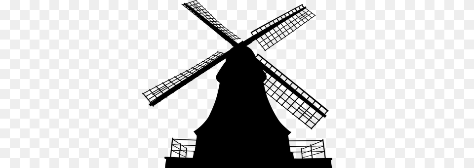 Windmill Gray Free Png