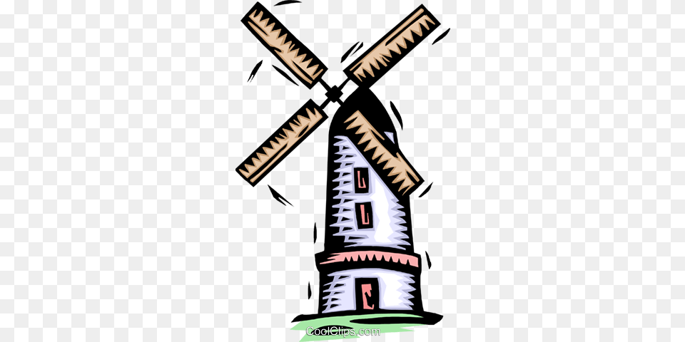 Windmill Royalty Free Vector Clip Art Illustration, Engine, Machine, Motor, Outdoors Png Image
