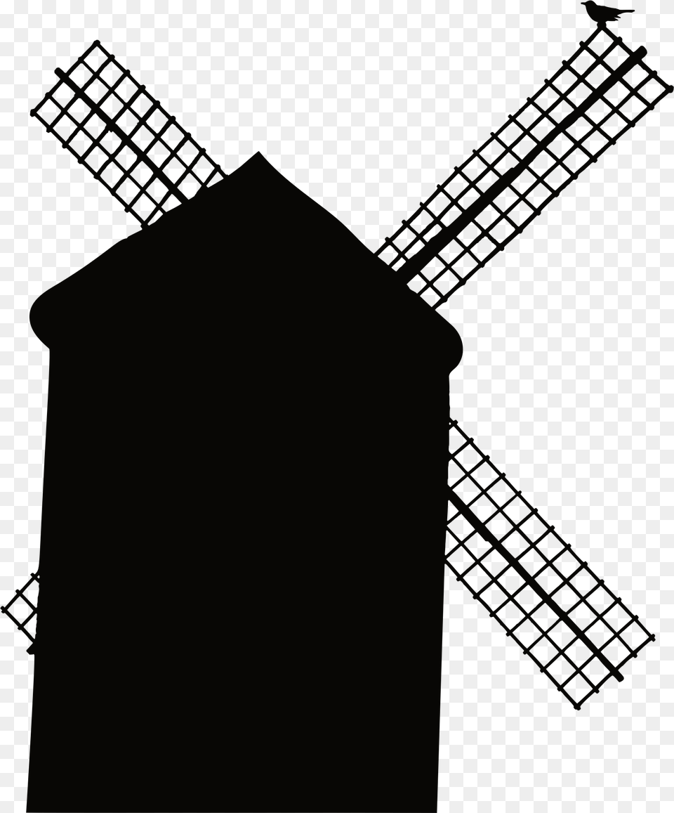 Windmill Silhouette Clip Art Windmill Clipart Silhouette, Engine, Machine, Motor, Outdoors Png Image