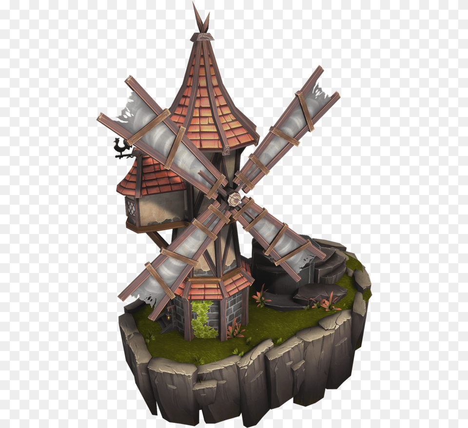 Windmill Top Down Medieval City U2013 Bitgem Medieval Low Top Down Windmill, Outdoors, Engine, Machine, Motor Free Png Download