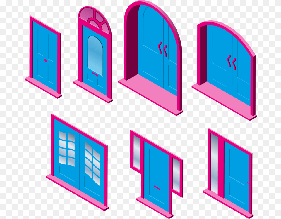 Window Door Building Computer Icons Gate, Purple, City Png Image