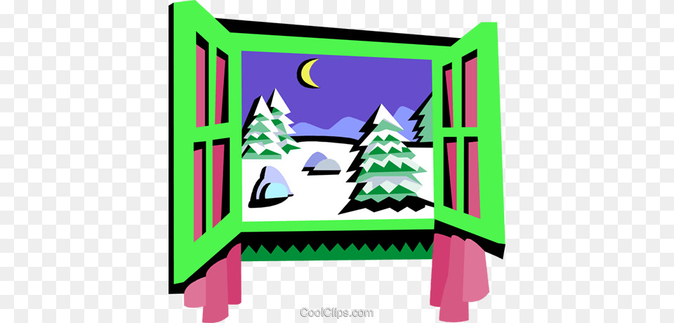 Window Frame Winter Scene Royalty Vector Clip Art, Graphics, Outdoors Png