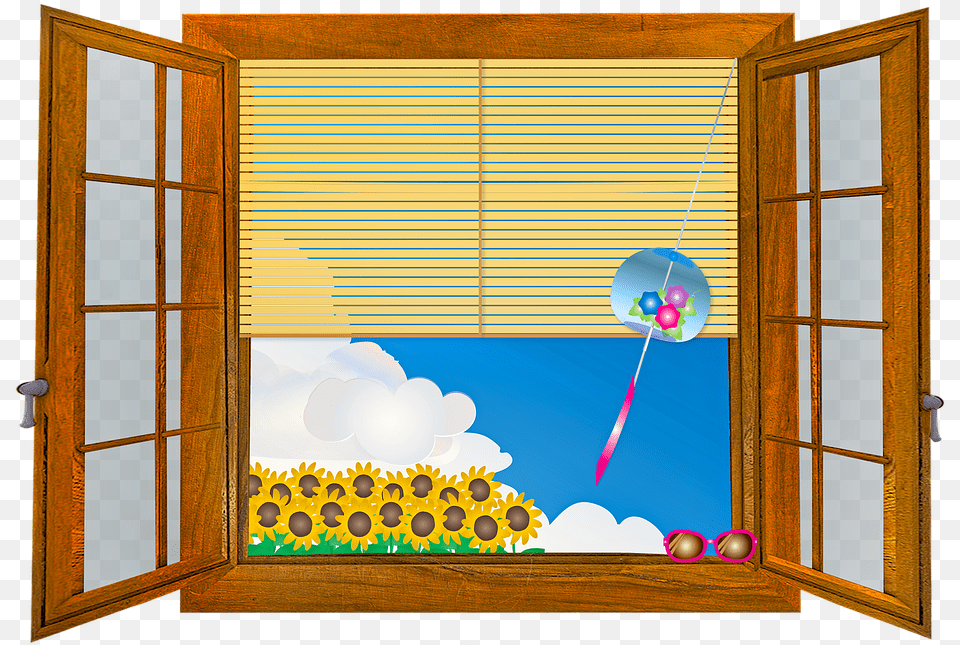Window Sunflowers Blinds Image On Pixabay Window, Home Decor Free Png
