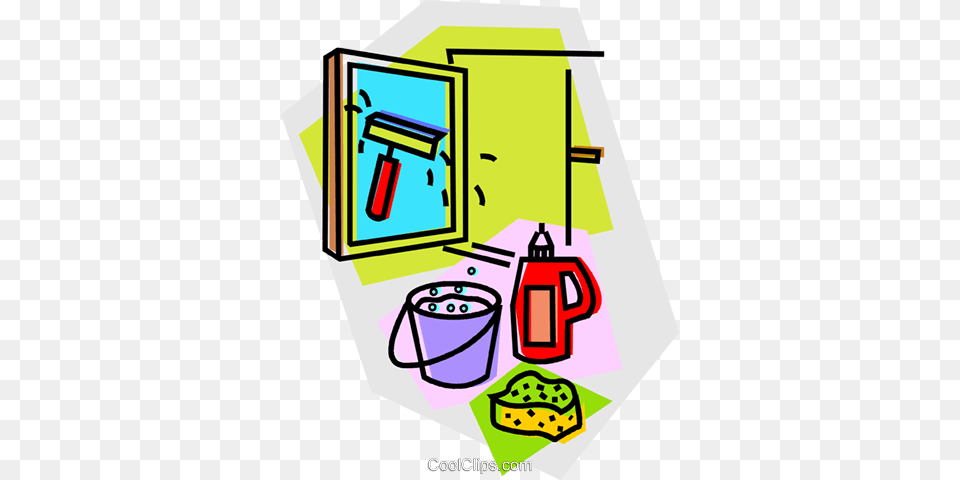Window Washing Supplies Royalty Vector Clip Art Illustration, Cleaning, Person Free Transparent Png