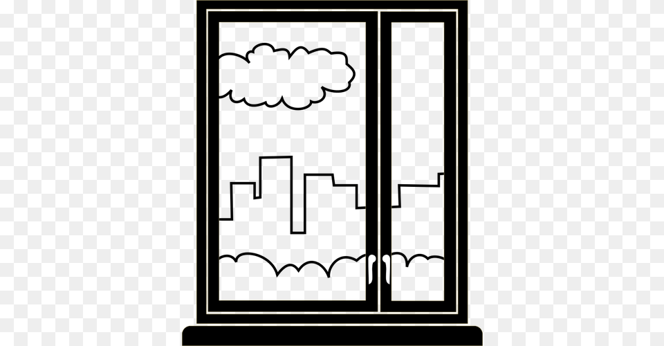 Window With Black Frame, Cabinet, Closet, Cupboard, Furniture Png Image