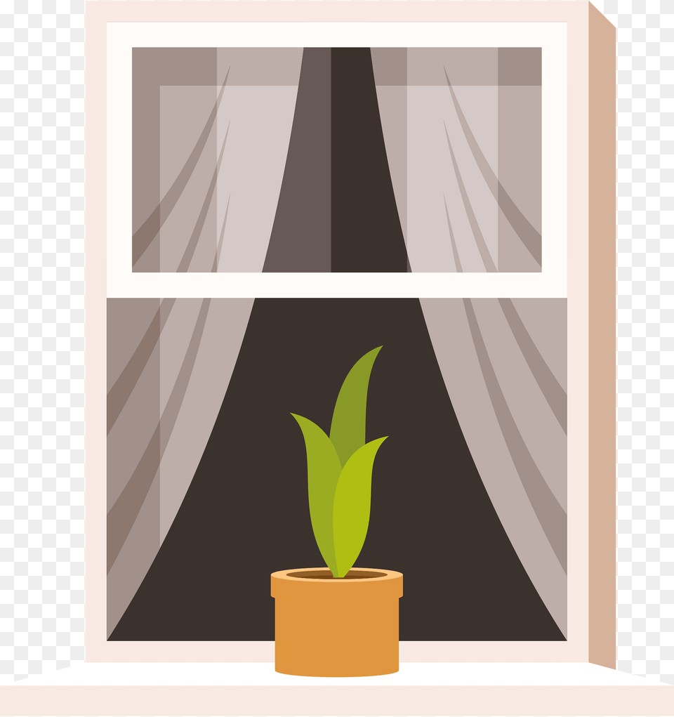 Window With Flower Clipart, Plant, Potted Plant, Windowsill Free Png Download