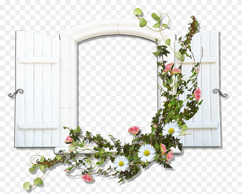 Window With Flowers, Plant, Flower, Flower Arrangement, Art Png Image