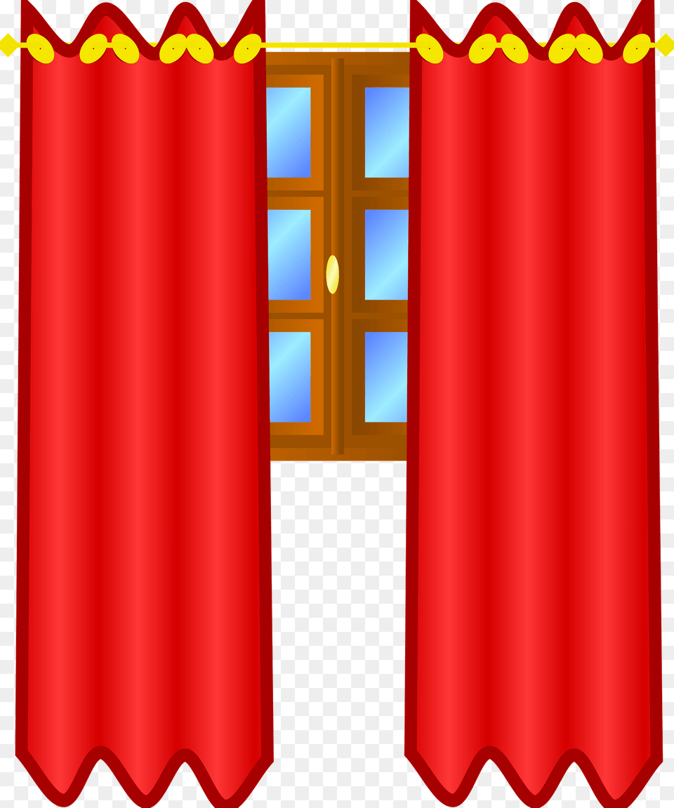 Window With Red Draperies Clipart, Curtain, Door, Dynamite, Weapon Free Transparent Png