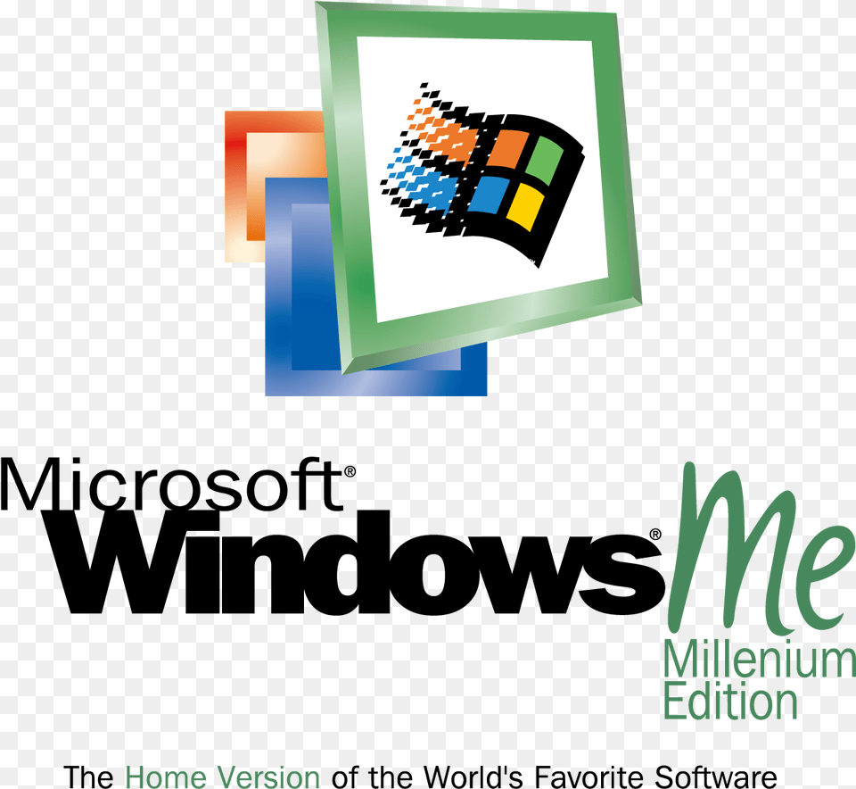 Windows 98 Windows Millennium Edition Logo, Advertisement, Poster Free Png Download