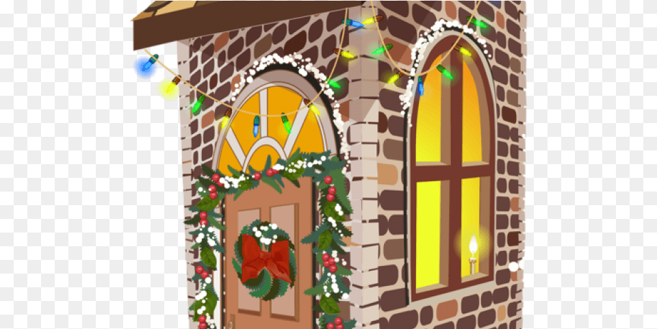 Windows Clipart Gingerbread House Window House Noel, Christmas, Christmas Decorations, Festival Png Image