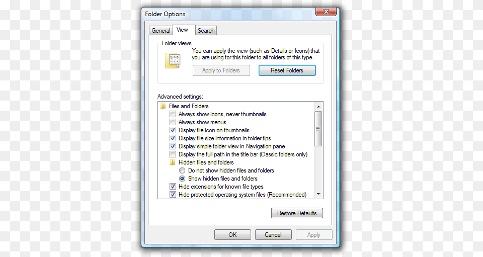 Windows Folder Options Windows, File, Page, Text, Webpage Png