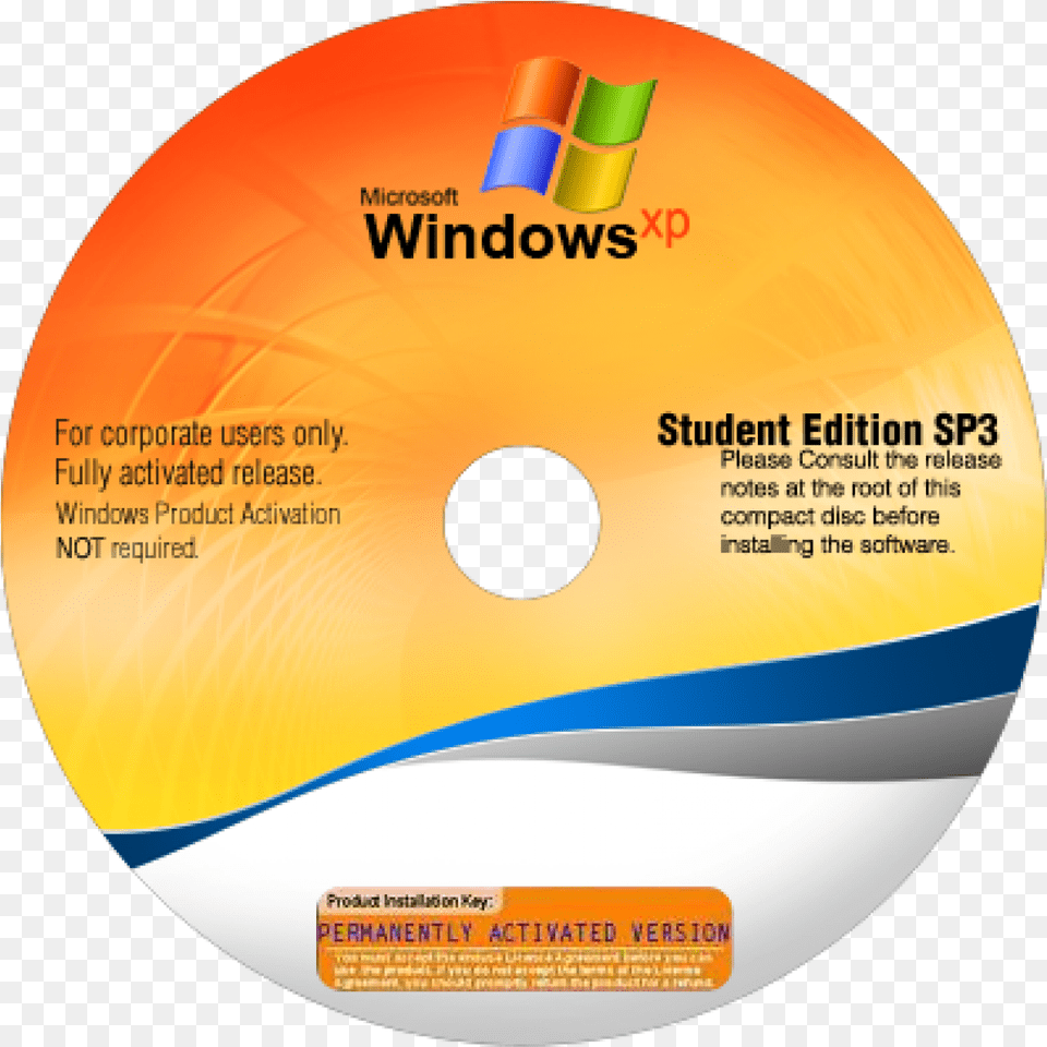 Windows Xp Pro Sp3 Corporate Student Edition April 2017 Windows Xp Sp3 Cd, Disk, Dvd Png Image