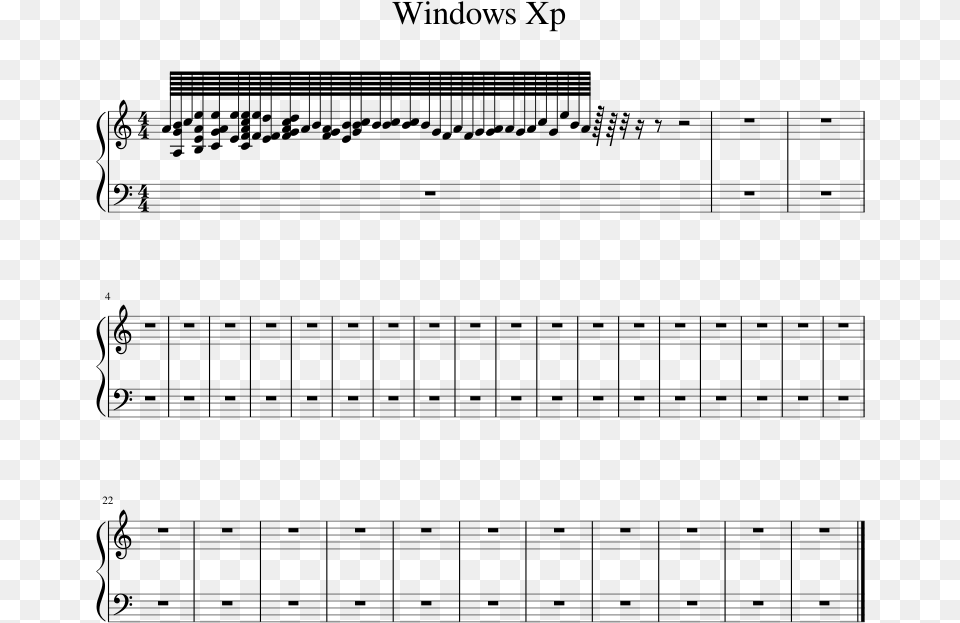 Windows Xp Sheet Music 1 Of 1 Pages Sheet Music, Gray Png Image