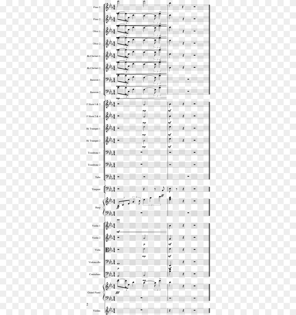 Windows Xp Startup Sheet Music 2 Of 2 Pages Windows Xp Startup Sound Notes, Gray Free Png Download