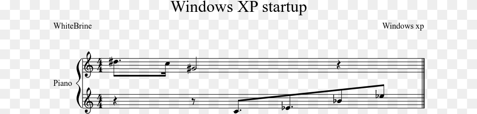 Windows Xp Startup Sheet Music Composed By Windows Windows Xp Startup Notes, Gray Png