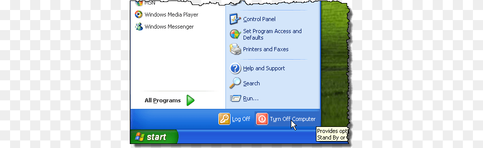 Windows Xp Taskbar Start And Shutdown A Computer, Electronics, Pc, Text Png Image
