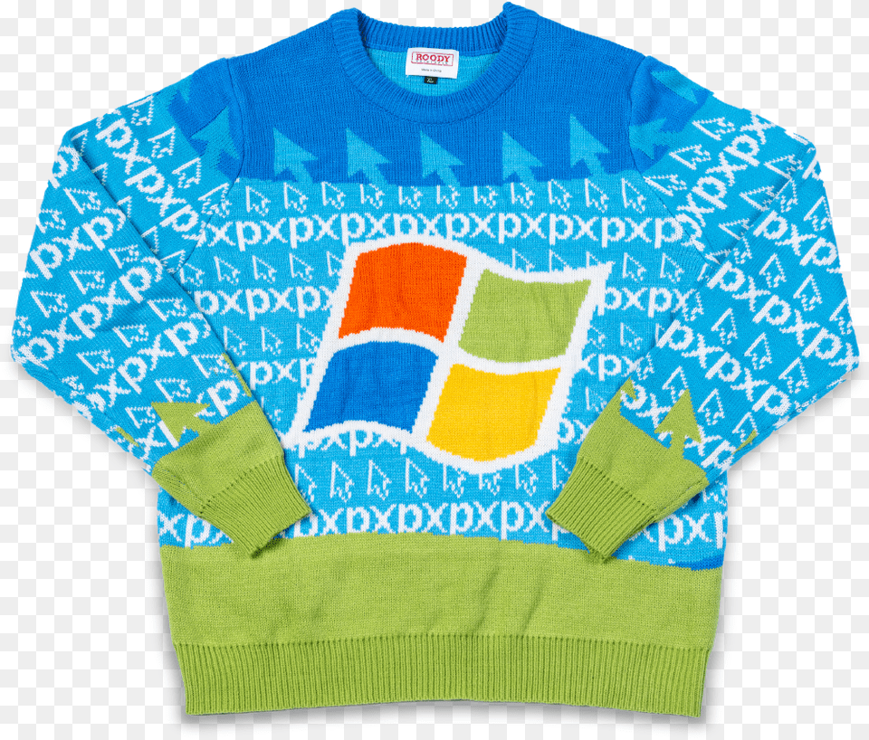 Windows Xp Ugly Sweater Microsoft Ugly Christmas Sweater, Clothing, Knitwear, Sweatshirt, Hoodie Free Png Download