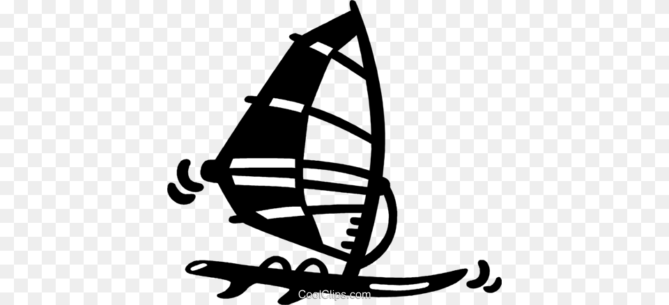 Windsurfer Royalty Vector Clip Art Illustration, Boat, Sailboat, Transportation, Vehicle Free Transparent Png