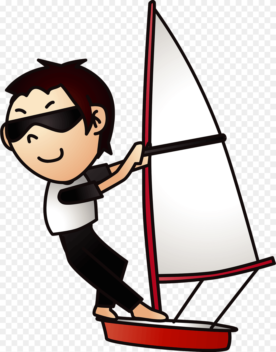Windsurfing Man Clipart, Boat, Vehicle, Transportation, Sailboat Png