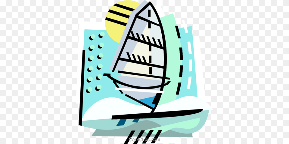 Windsurfing Royalty Vector Clip Art Illustration, Boat, Sailboat, Transportation, Vehicle Free Png