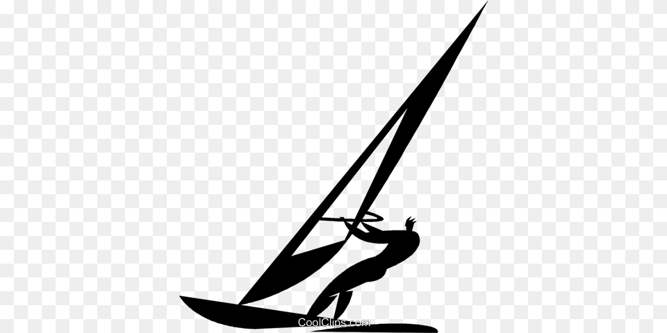 Windsurfing Royalty Vector Clip Art Illustration, Boat, Transportation, Vehicle, Sailboat Free Png