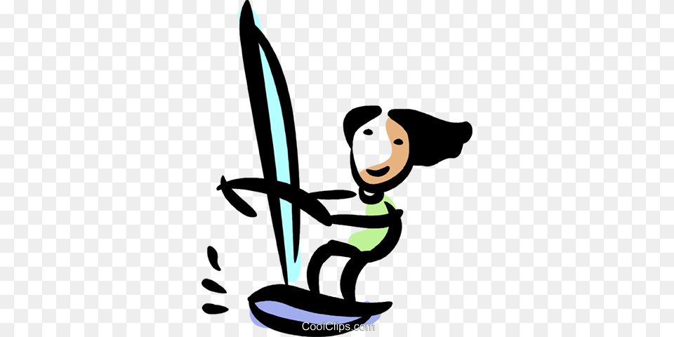 Windsurfing Royalty Vector Clip Art Illustration, Nature, Sea, Outdoors, Water Png