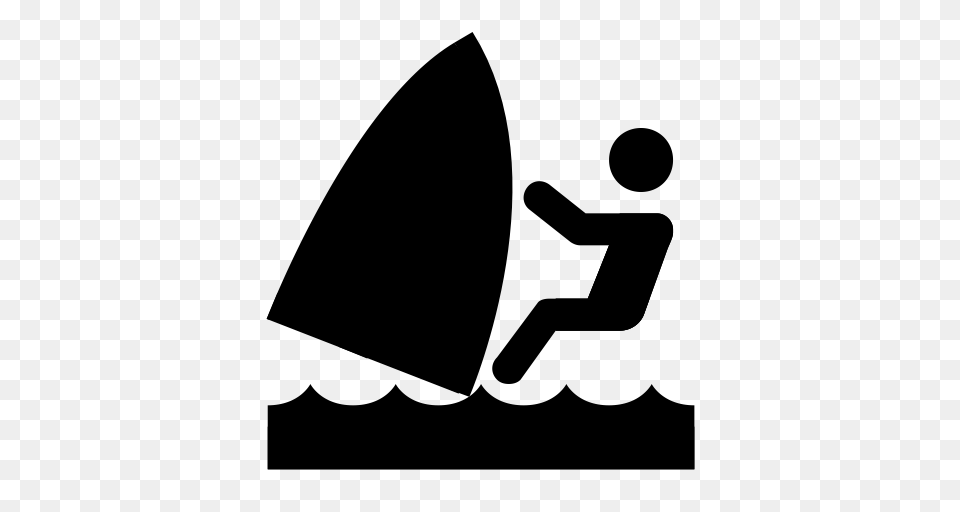 Windsurfing Summer Sports Icon With And Vector Format, Gray Free Transparent Png