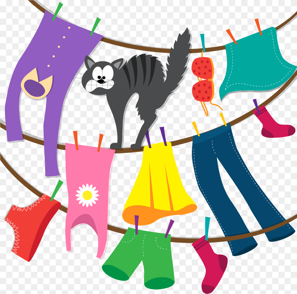 Windy Clipart Clothes Picture Cloth Line On A Windy Day, Animal, Bear, Mammal, Wildlife Free Transparent Png