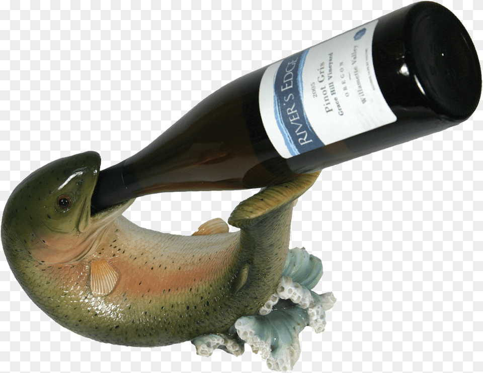 Wine Bottle, Alcohol, Sea Life, Fish, Beverage Png Image