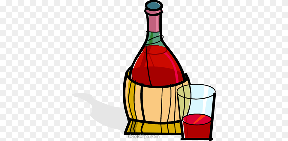 Wine Bottle And Glass Royalty Free Vector Clip Art Illustration, Alcohol, Beverage, Liquor, Wine Bottle Png Image