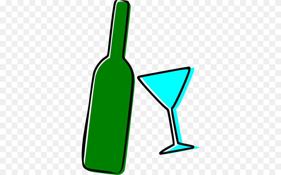 Wine Bottle And Martini Glass Clip Art, Alcohol, Beverage, Liquor, Wine Bottle Png