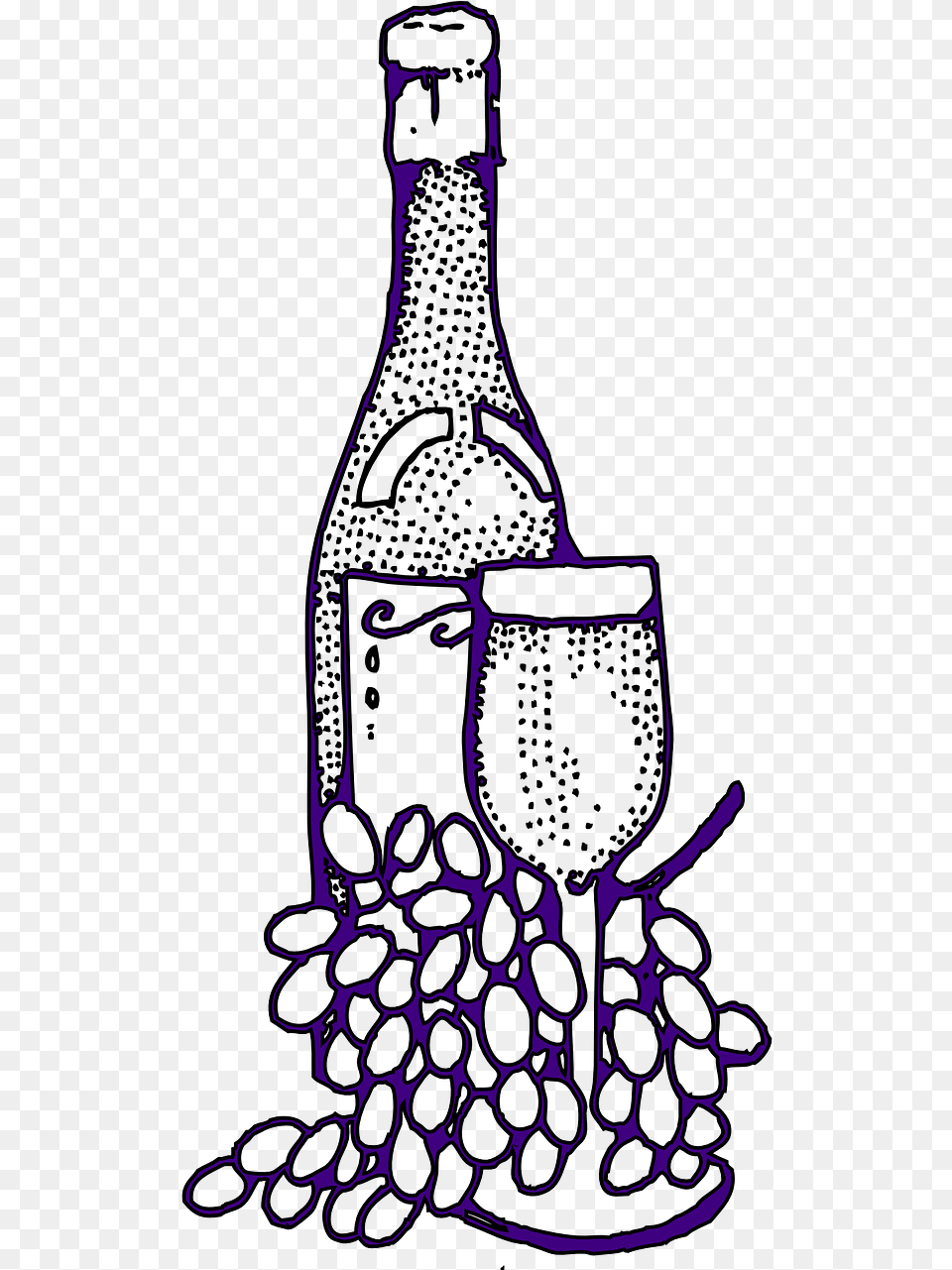 Wine Bottle Clipart Black And White, Alcohol, Beverage, Liquor, Wine Bottle Png Image