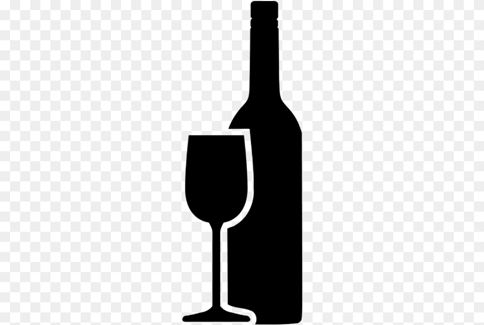 Wine Bottle Glass Wine Bottle And Glass Icon, Gray Free Transparent Png