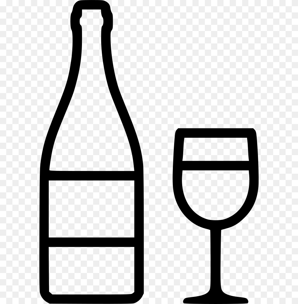 Wine Bottle Glass Wine Outline Icon Svg, Alcohol, Liquor, Beverage, Wine Bottle Free Transparent Png