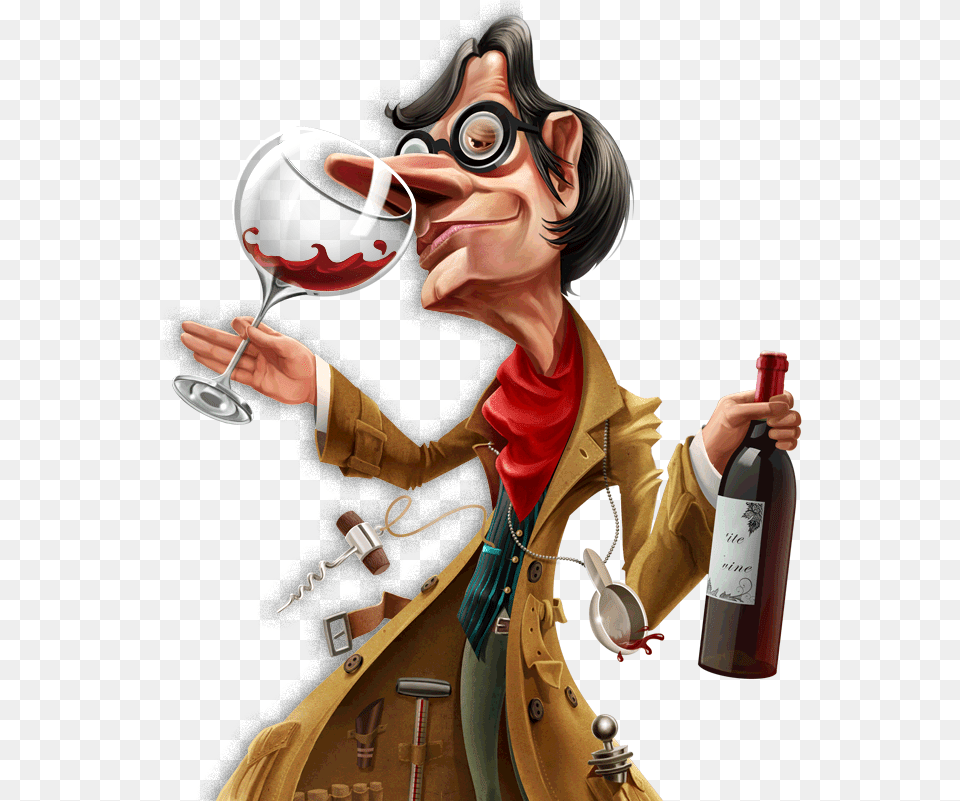 Wine Caricature, Adult, Person, Woman, Female Free Png Download