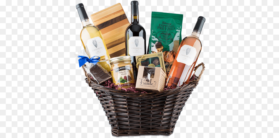 Wine Gift Baskets, Basket, Alcohol, Beverage, Bottle Free Transparent Png