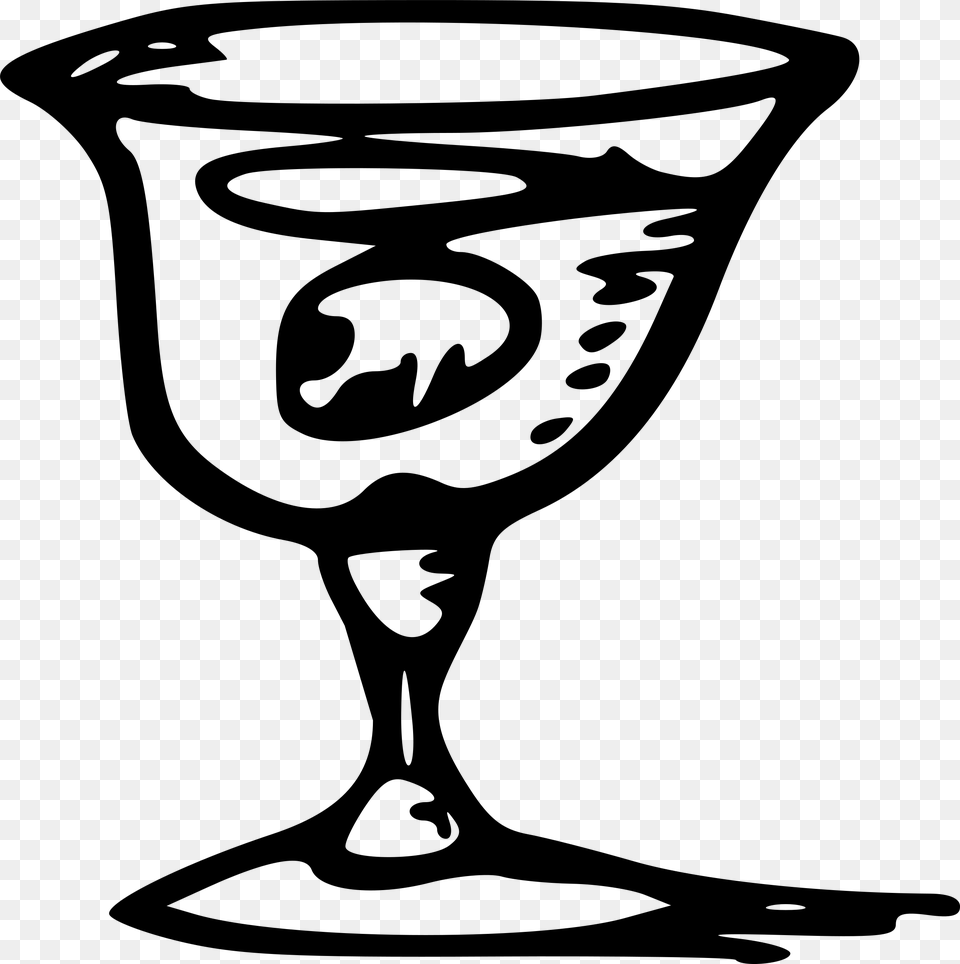 Wine Glass Clip Art, Gray Free Png
