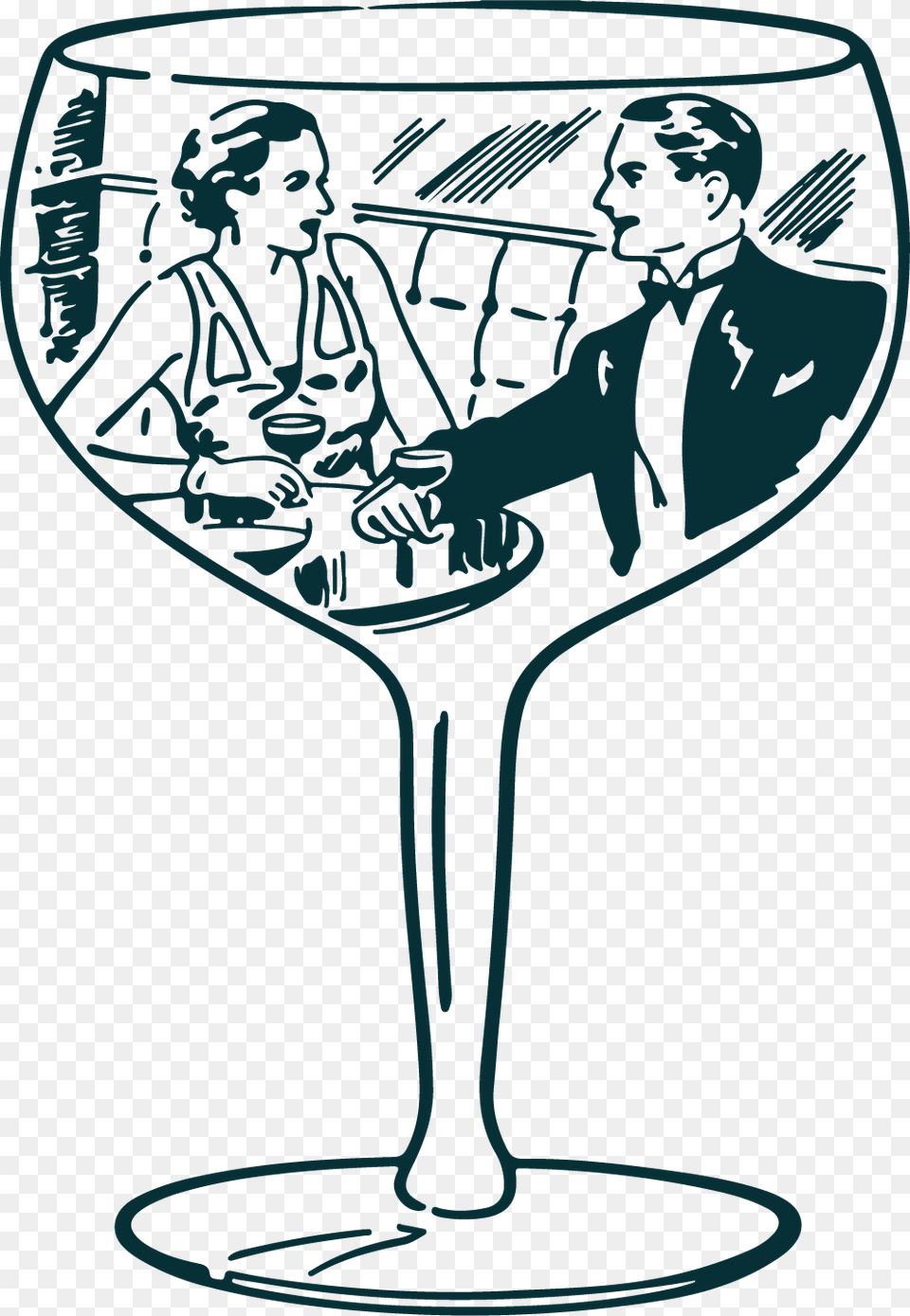 Wine Glass Clipart Pareja Dentro De Una Copa, Gray, Green Png Image