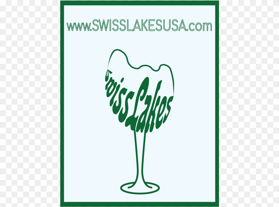 Wine Glass Green Border Illustration, Text Free Png