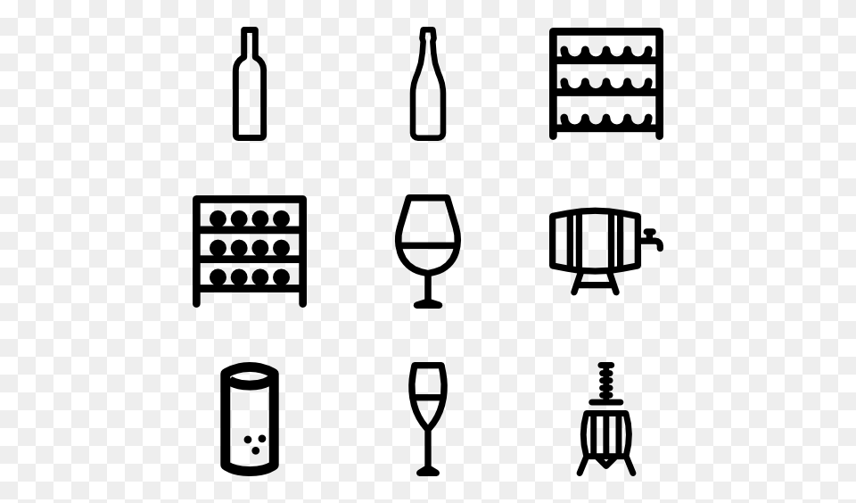 Wine Glass Icons, Gray Free Png
