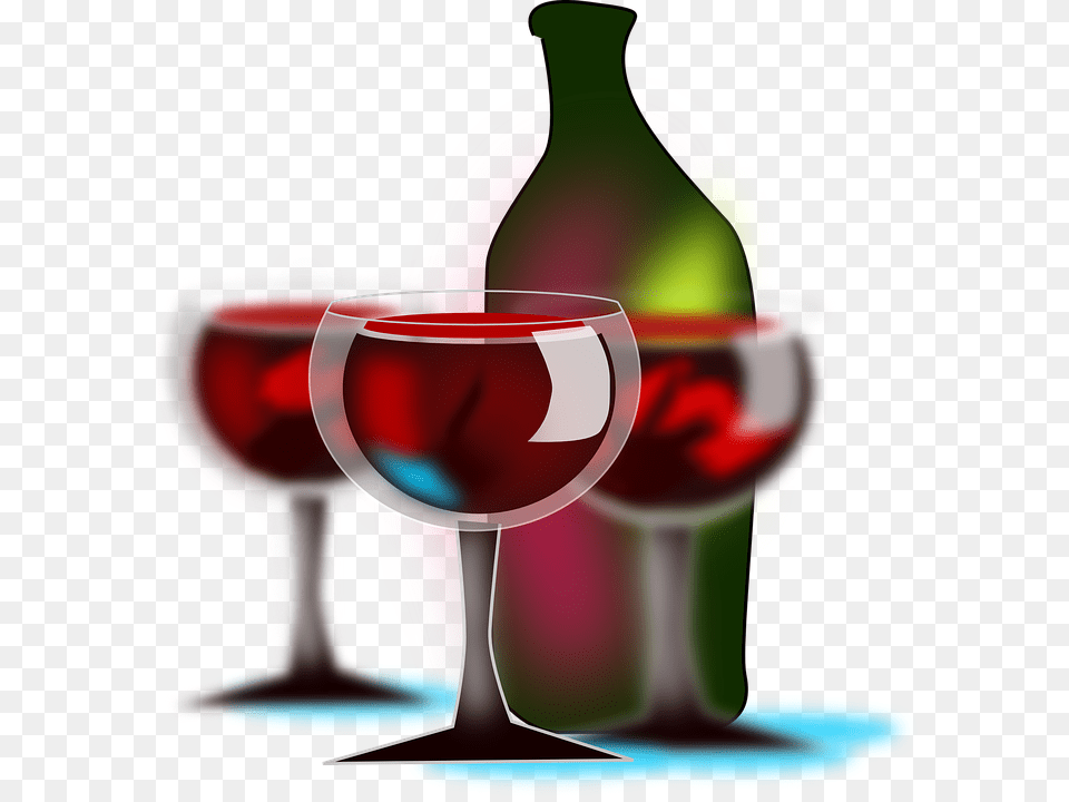 Wine Glasses Wine Bottle Drink Party Red Wine Bottle And Wineglass, Alcohol, Beverage, Glass, Liquor Png Image