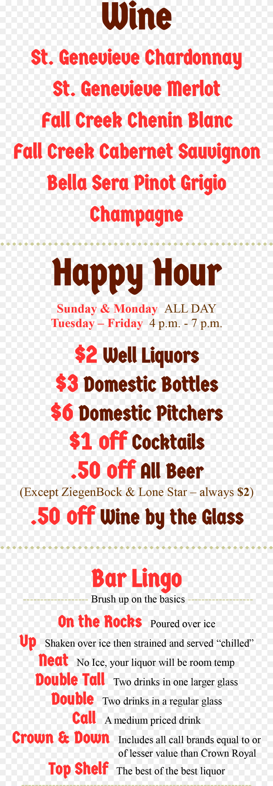 Wine Happy Hour Document, Text, Advertisement, Poster, Menu Png Image