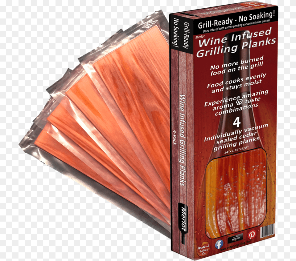 Wine Infused Grill Ready Grilling Planks 4 Pack Wetwood Wetwood Grilling Co Wine Infused Grill Ready Grilling, Book, Publication Png
