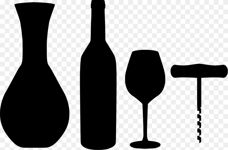 Wine Supplies Silhouette, Alcohol, Liquor, Glass, Bottle Free Transparent Png